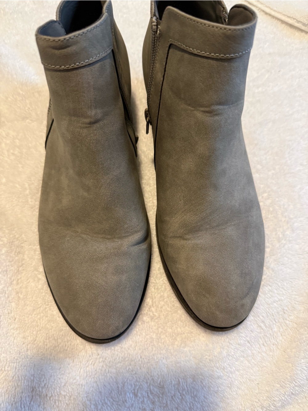 Maurices Gray Ankle Booties with Side Zipper